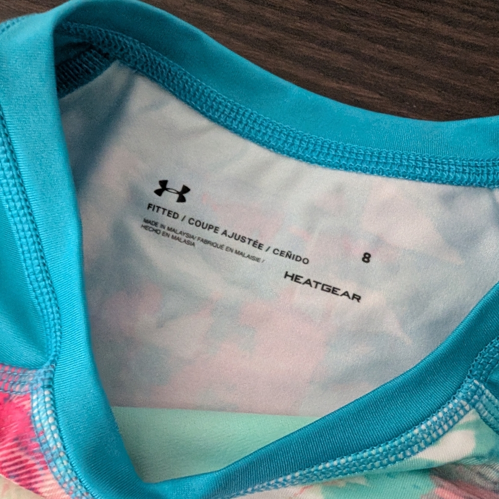 sz:8 Nwot Under Armour Girls' Helios rashguard Swim Set - Picture 3 of 8